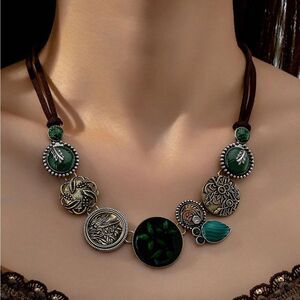 Boho stone necklace A889